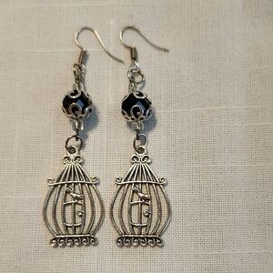 Elegant Silver Birdcage Earrings